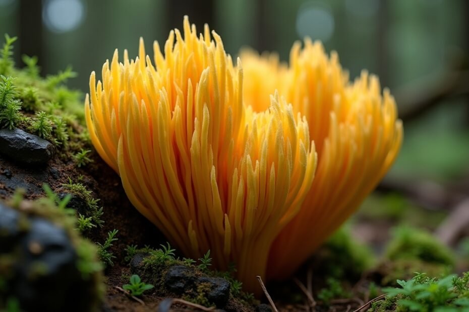 Dried Cordyceps mushrooms, a natural source of energy and endurance enhancement.