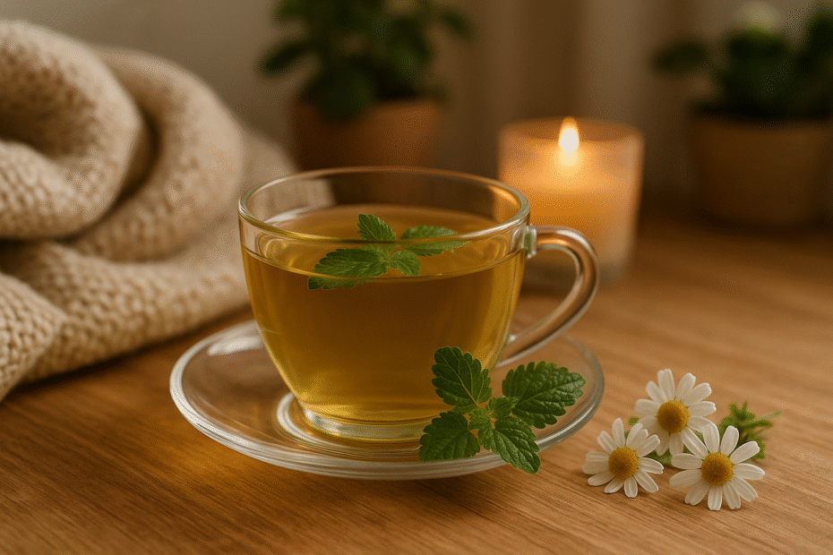 Herbal tea for natural anxiety relief