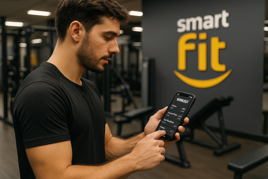 aplicativo de treino na academia para ganhar massa muscular.