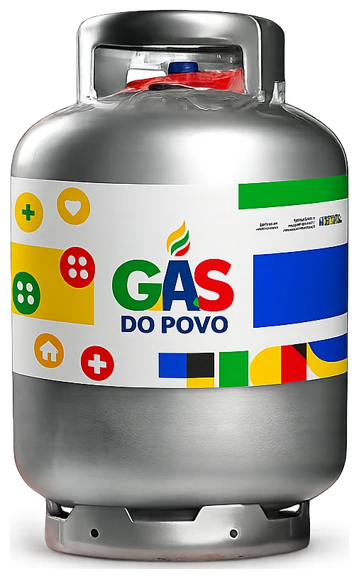 Botijão de gás de 13 kg do programa Gás do Povo