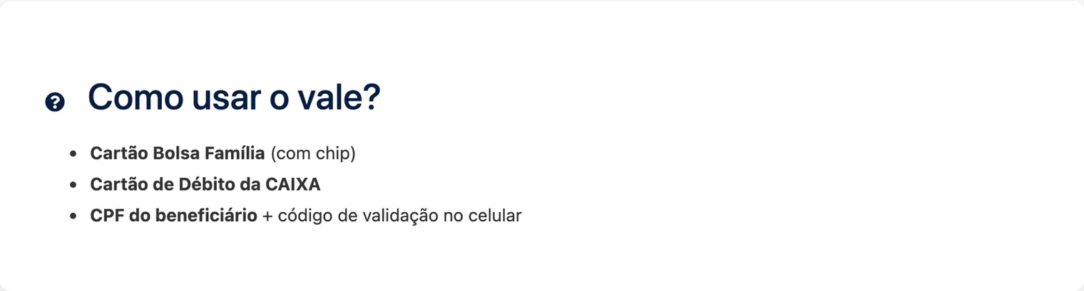 Formas de identificação aceitas na revenda do Gás do Povo
